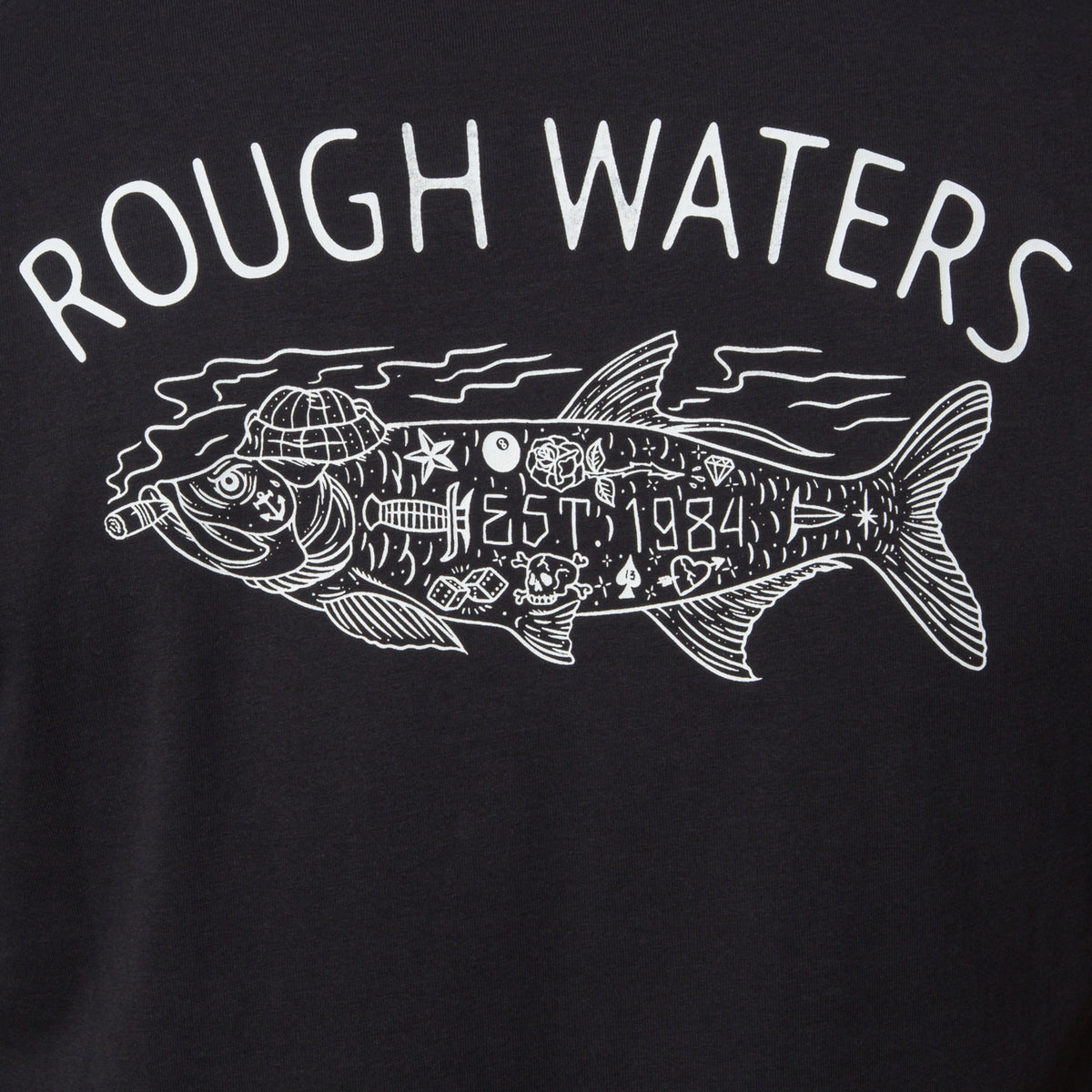 Tatted Short Sleeve T-Shirt - Caviar - Down the Line 2 View