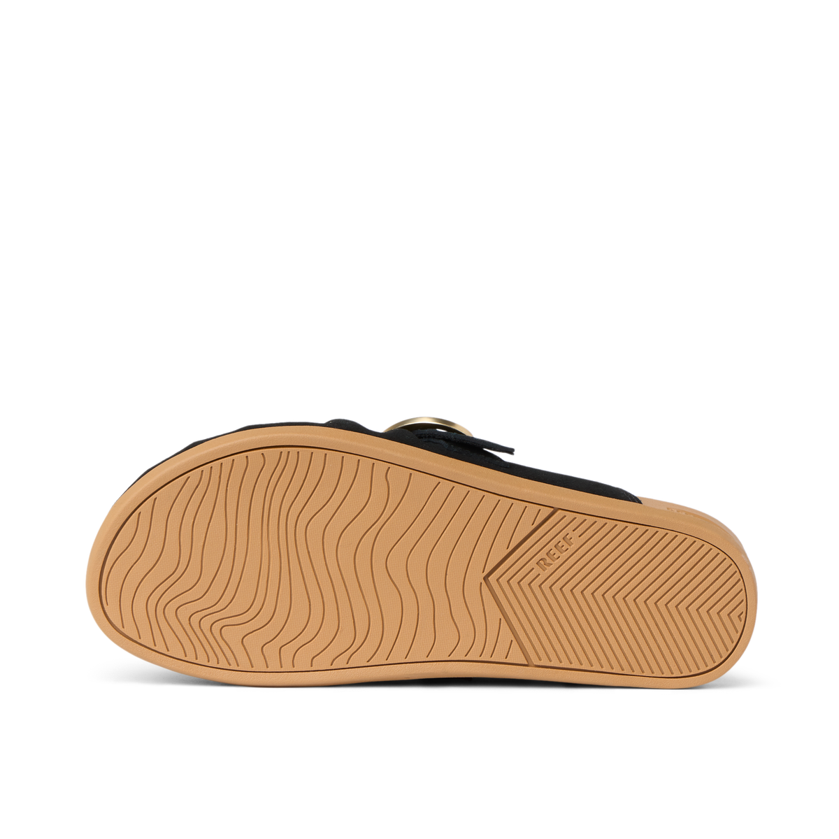 Sole view of Vista Siena clog in black suede with textured outsole for durable grip and beach-inspired comfort