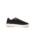 Side view of black Reef Del Mar sneaker with white sole, lightweight and cushioned for beach and everyday comfort.